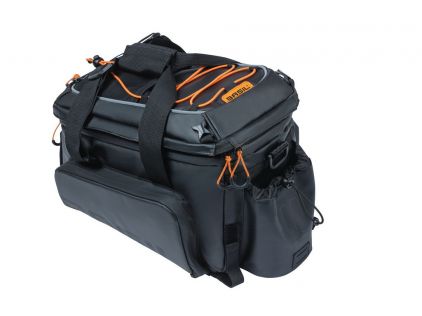Basil Gepäckträgertasche Miles XL Pro schwarz/orange, 31x23x20cm, 9-36ltr