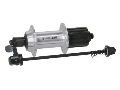 Shimano Hinterradnabe FH-TX500 für Felgenbremse, 36 Loch, silber, Schnellspanner, 135 mm