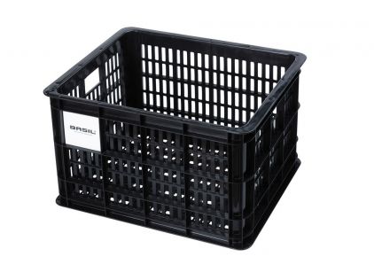 Basil Fahrradkasten Crate M 45,25x35x25cm, schwarz, 29,5 ltr, Kunststoff