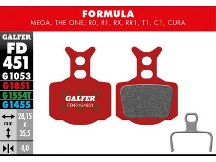 Galfer Bremsbelag Advanced, Formula – Mega, The One, R0. R1, RX, RR1, T1, C1